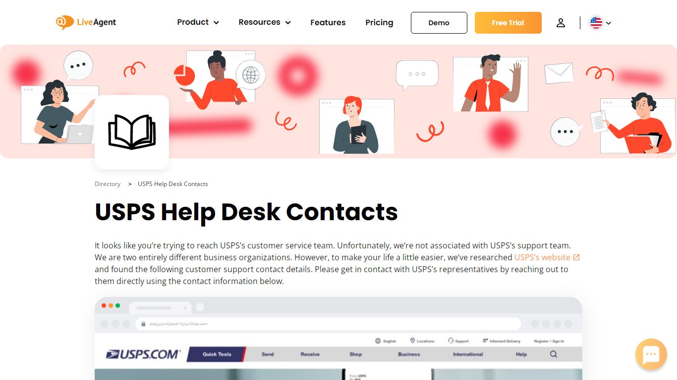 USPS Help Desk Contacts - LiveAgent